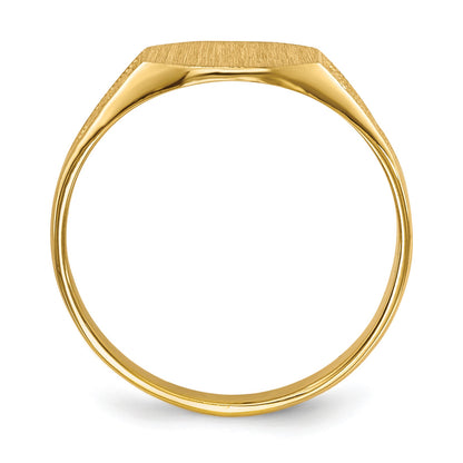 14k 8.5x7.0mm Octagon Closed Back Signet Ring