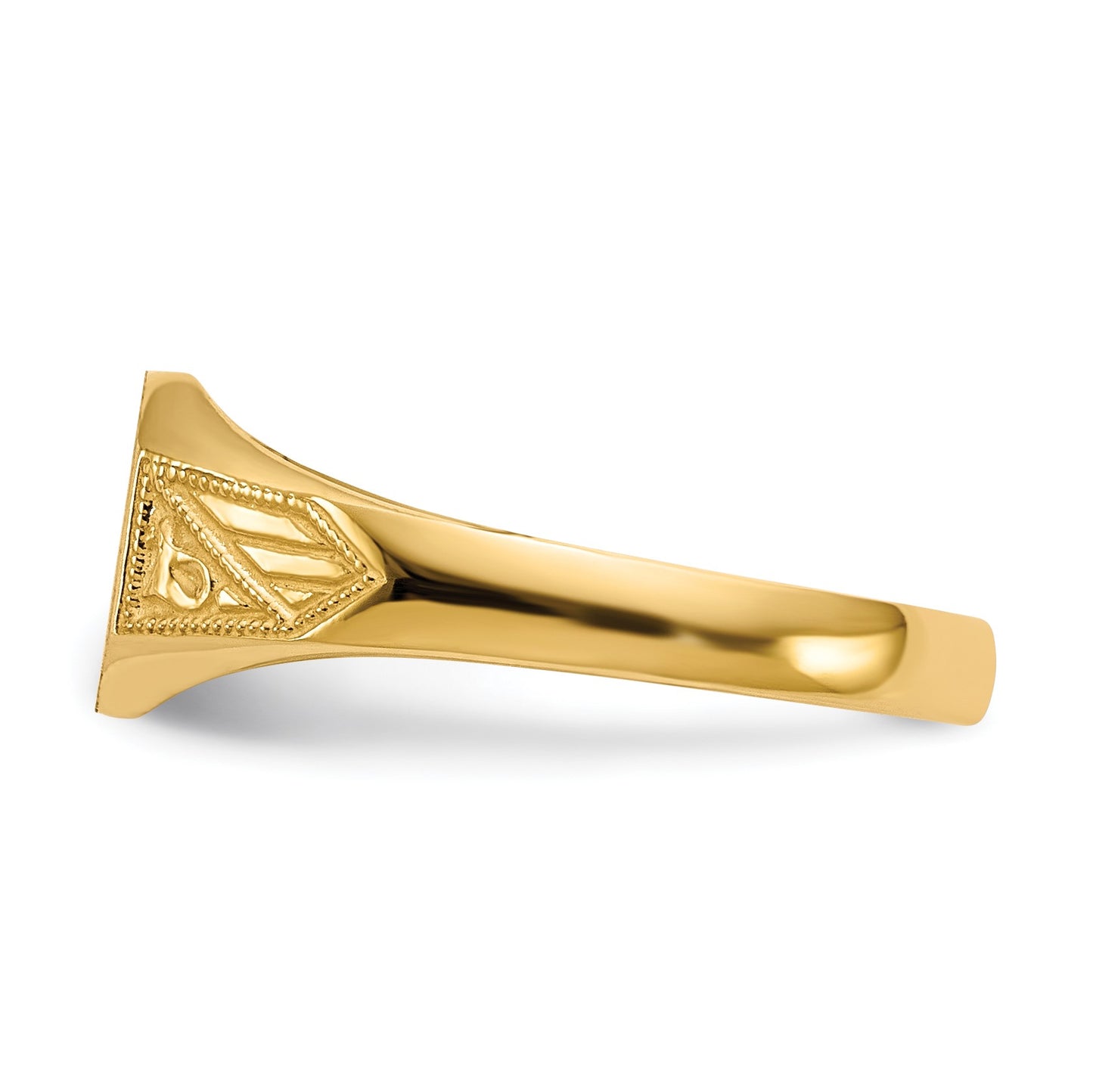 14k 8.5x7.0mm Octagon Closed Back Signet Ring
