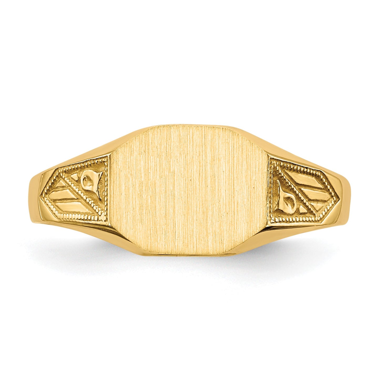 14k 8.5x7.0mm Octagon Closed Back Signet Ring
