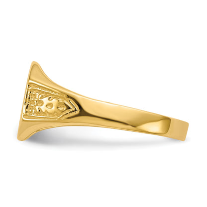 14k 11.0x9.0mm Octagon Closed Back Signet Ring