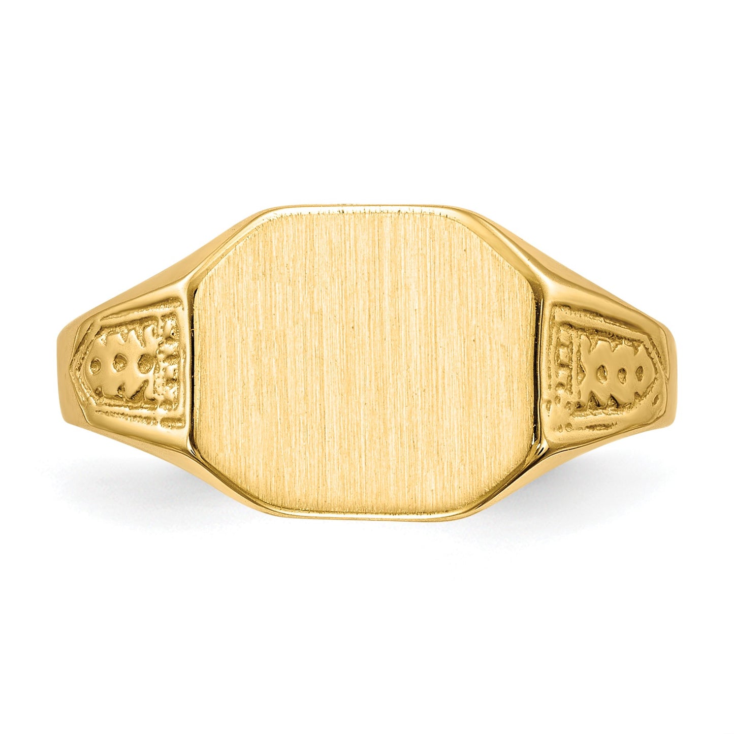 14k 11.0x9.0mm Octagon Closed Back Signet Ring