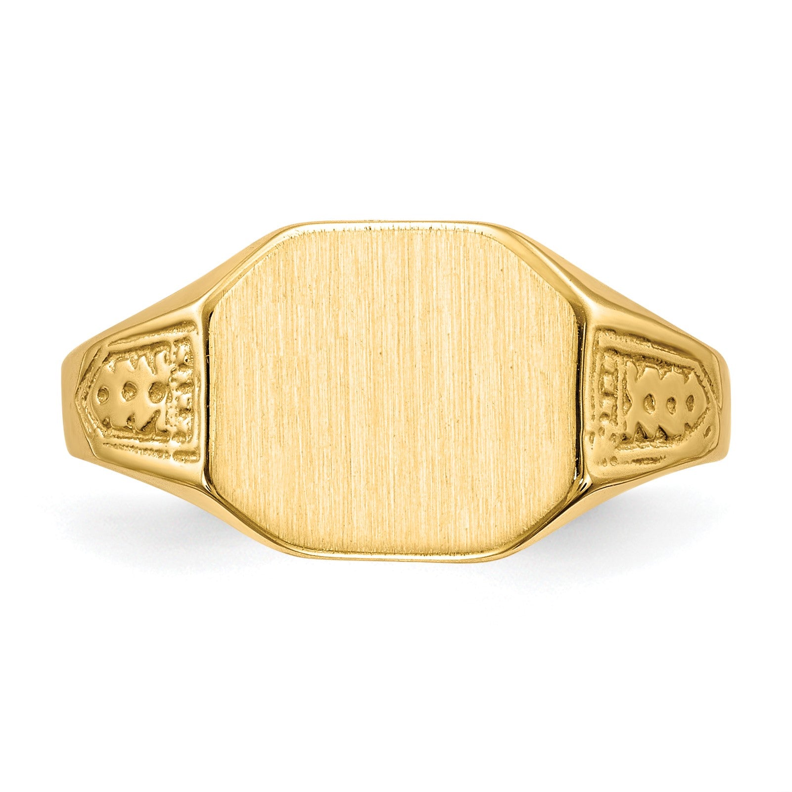 14k 11.0x9.0mm Octagon Closed Back Signet Ring