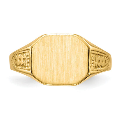 14k 11.0x9.0mm Octagon Closed Back Signet Ring