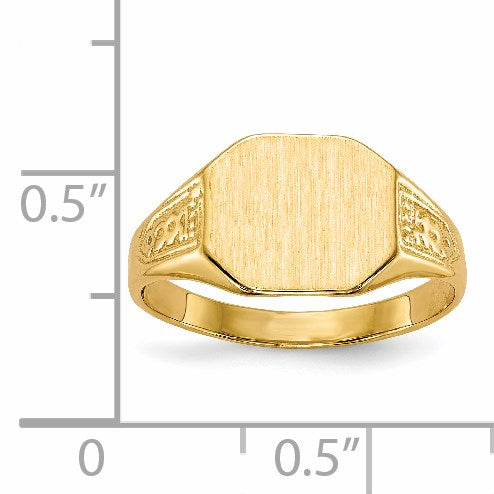 14k 11.0x9.0mm Octagon Closed Back Signet Ring
