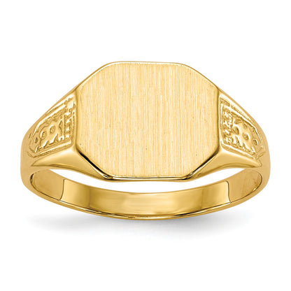 14k 11.0x9.0mm Octagon Closed Back Signet Ring