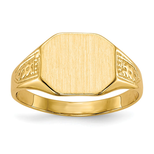 14k 11.0x9.0mm Octagon Closed Back Signet Ring