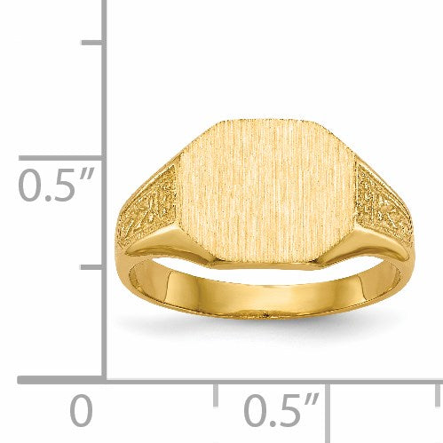 14k 11.0x9.0mm Octagon Closed Back Signet Ring