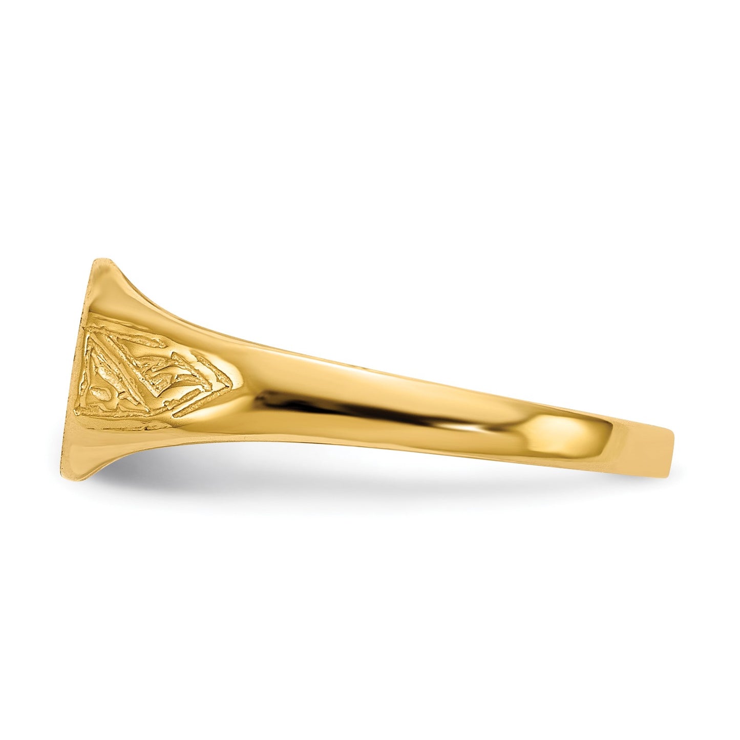 14k 8.5x7.0mm Octagon Open Back Signet Ring