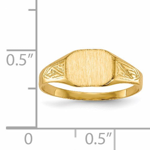 14k 8.5x7.0mm Octagon Open Back Signet Ring