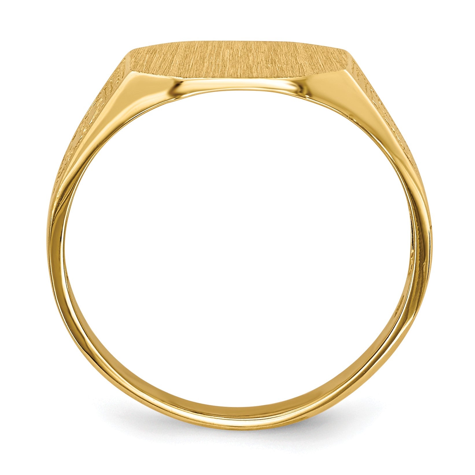 14k 11.0x9.0mm Octagon Open Back Signet Ring
