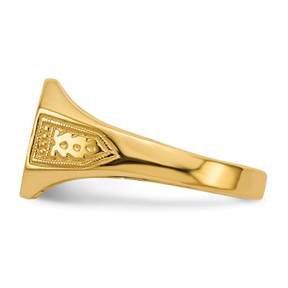 14k 11.0x9.0mm Octagon Open Back Signet Ring