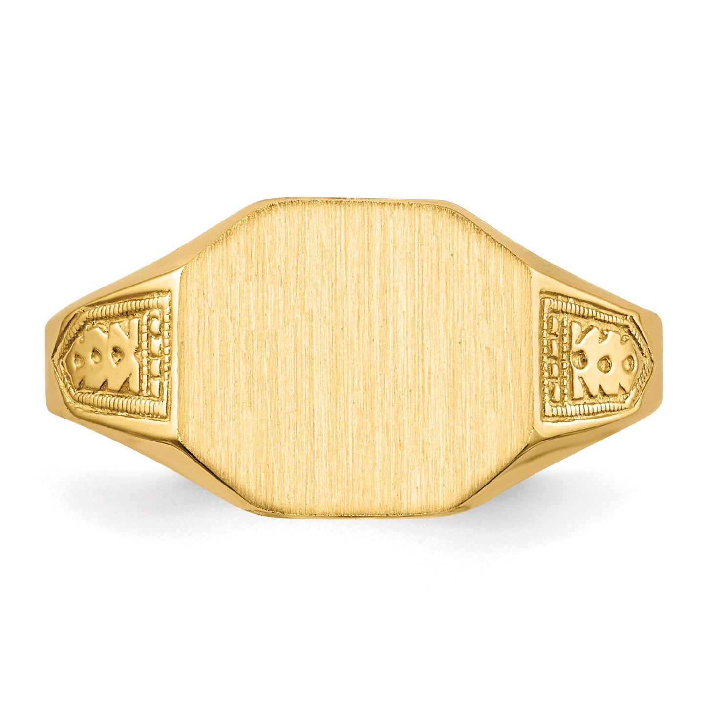 14k 11.0x9.0mm Octagon Open Back Signet Ring
