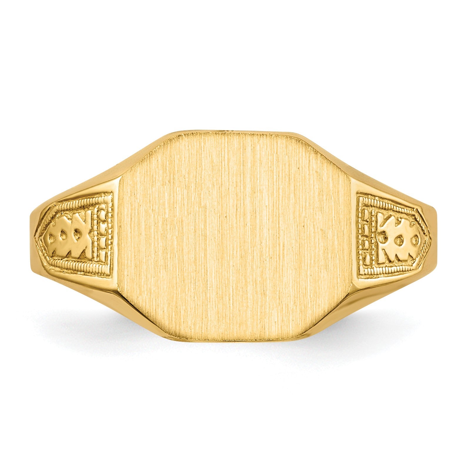 14k 11.0x9.0mm Octagon Open Back Signet Ring