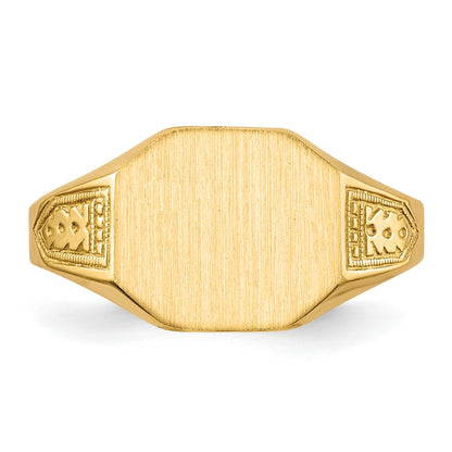 14k 11.0x9.0mm Octagon Open Back Signet Ring