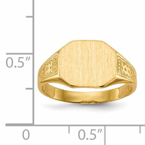 14k 11.0x9.0mm Octagon Open Back Signet Ring