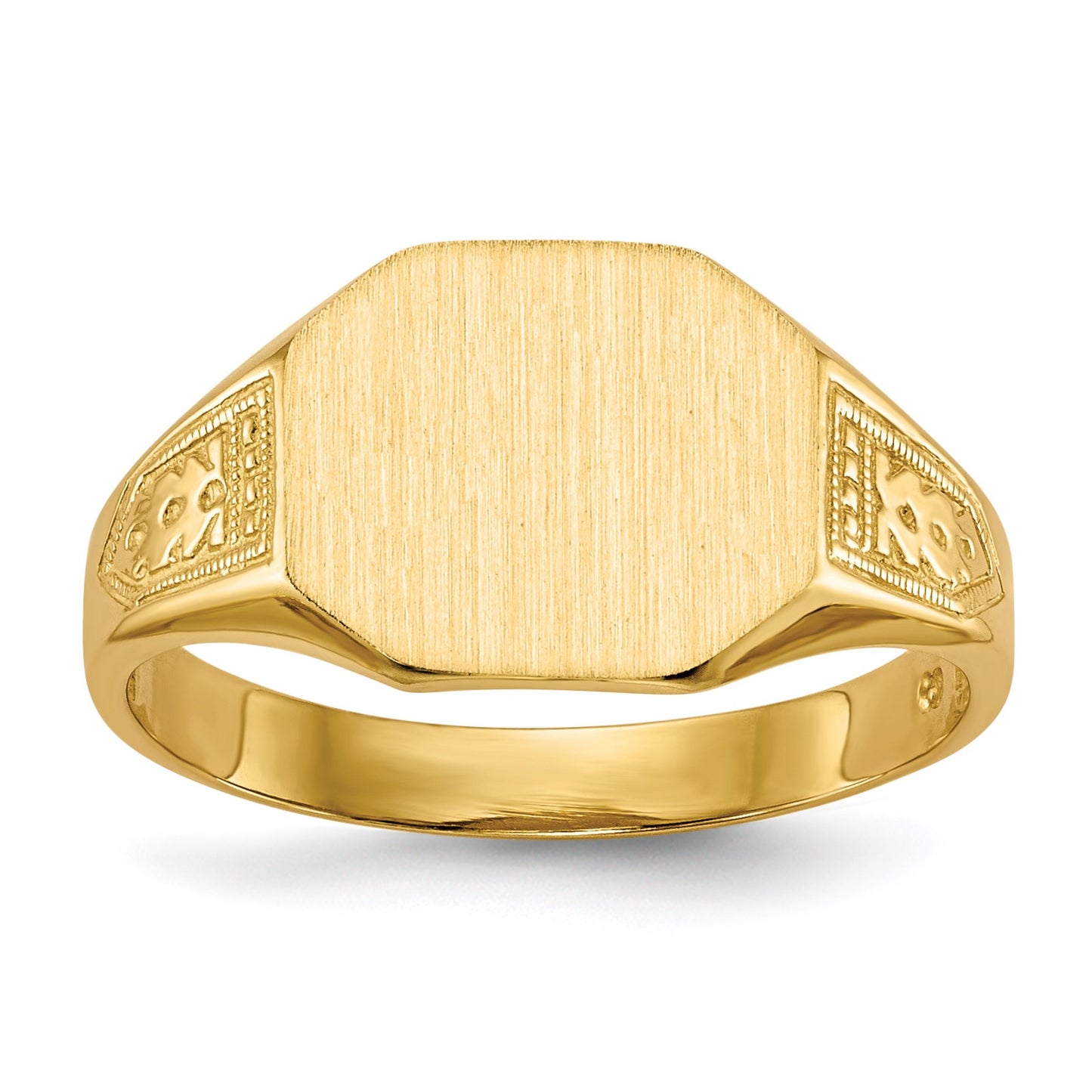 14k 11.0x9.0mm Octagon Open Back Signet Ring
