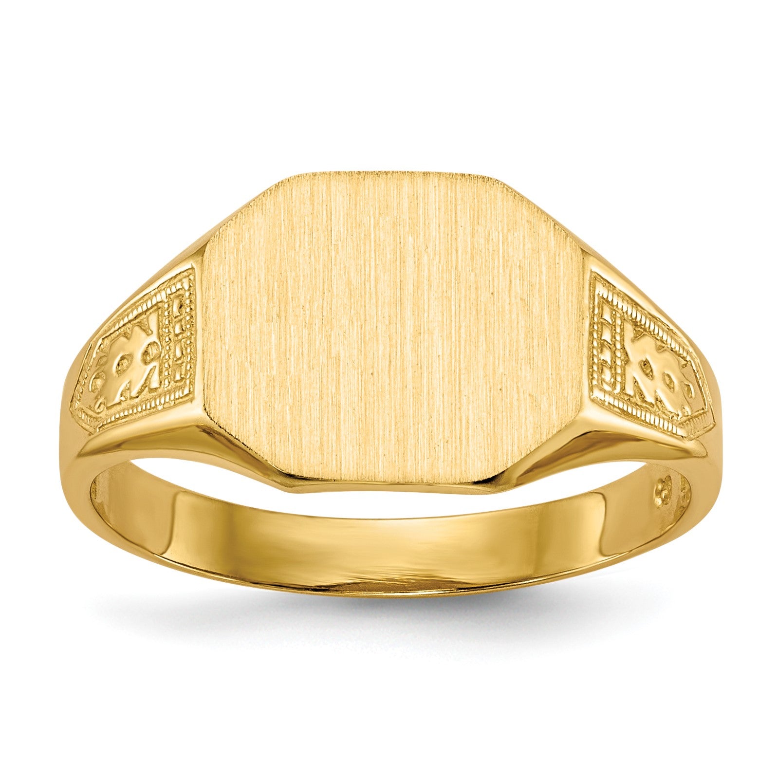 14k 11.0x9.0mm Octagon Open Back Signet Ring