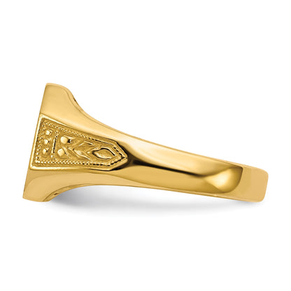 14k 11.0x9.0mm Octagon Open Back Signet Ring