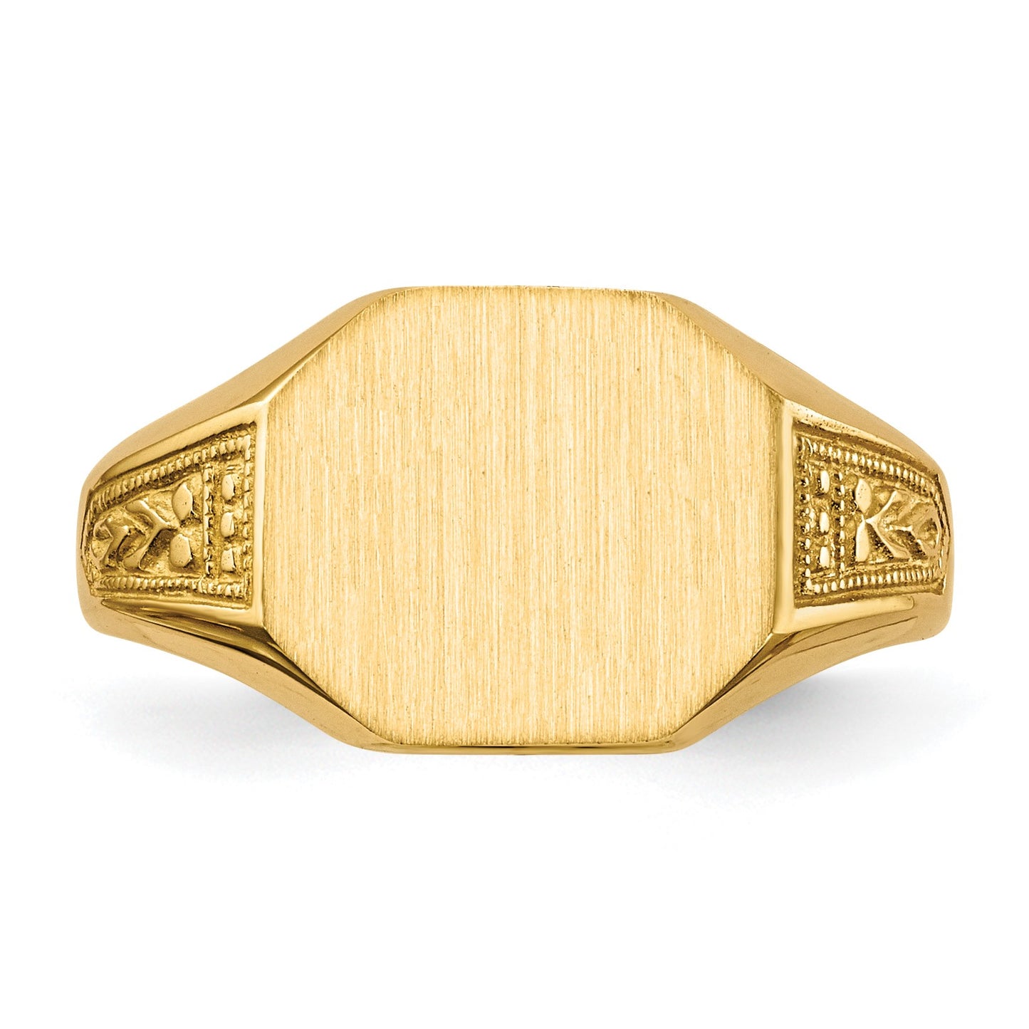 14k 11.0x9.0mm Octagon Open Back Signet Ring