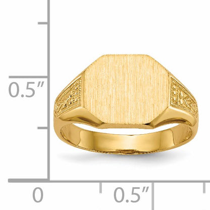 14k 11.0x9.0mm Octagon Open Back Signet Ring