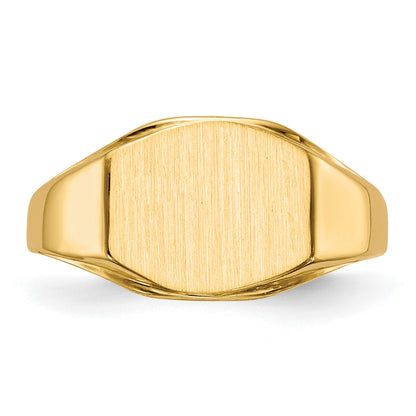 14k 11.5x8.5mm Hexagon Open Back Signet Ring