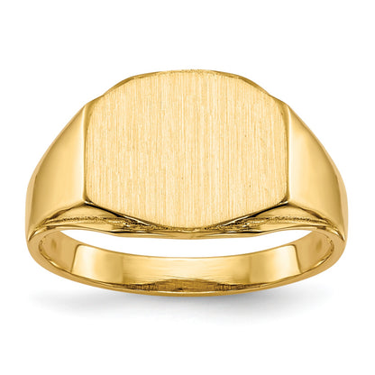14k 11.5x8.5mm Hexagon Open Back Signet Ring