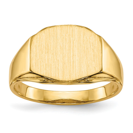 14k 11.5x8.5mm Hexagon Open Back Signet Ring