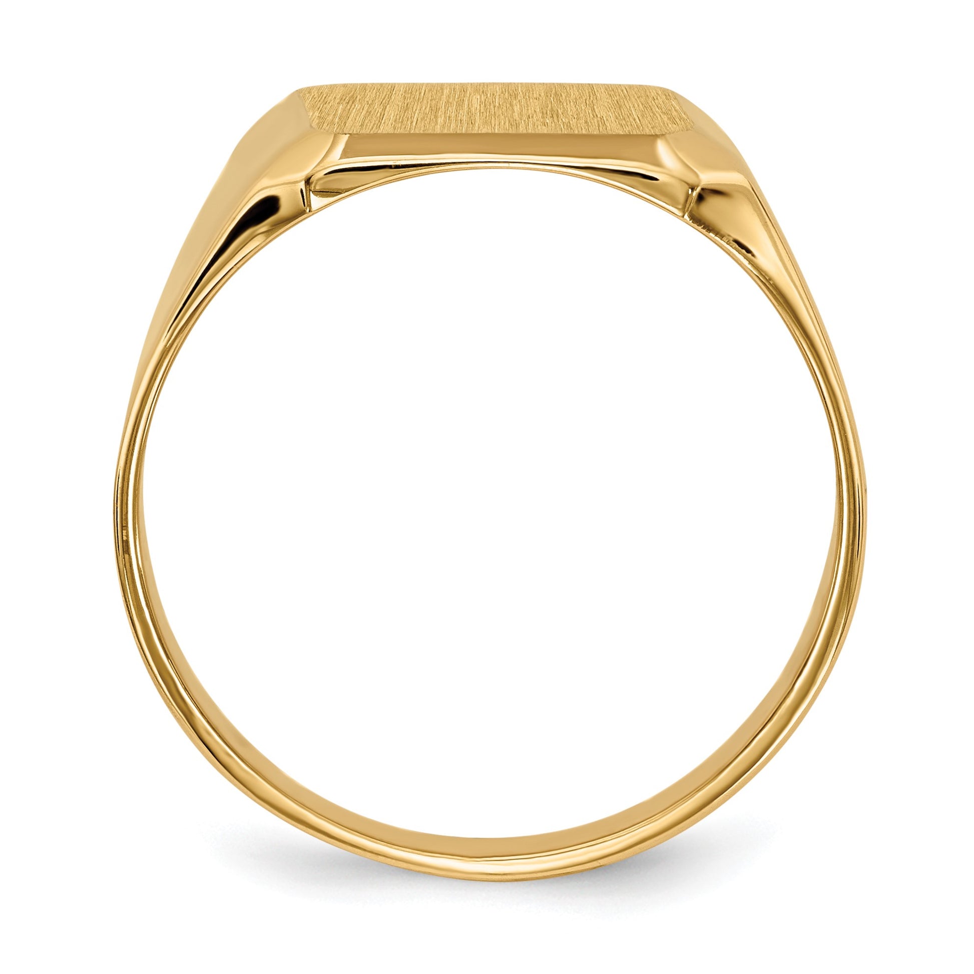 14k 12.5x15.0mm Octagon Closed Back Mens Signet Ring