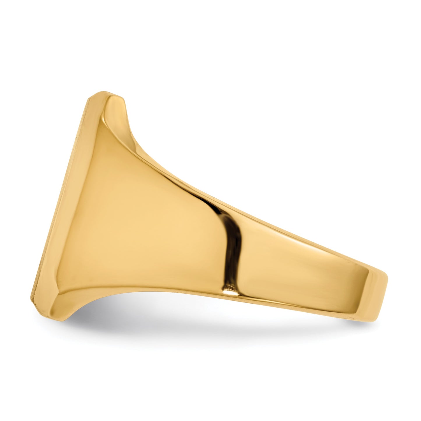 14k 12.5x15.0mm Octagon Closed Back Mens Signet Ring