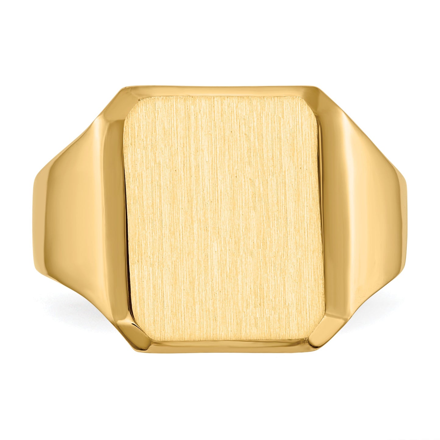 14k 12.5x15.0mm Octagon Closed Back Mens Signet Ring