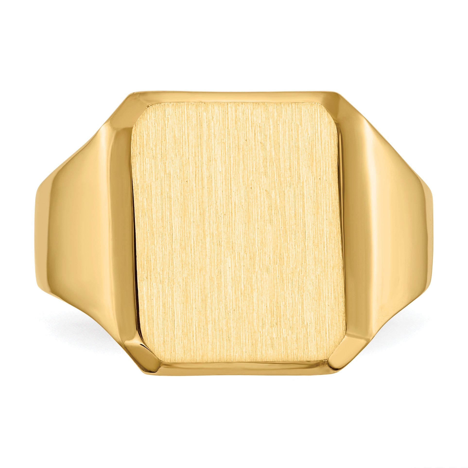 14k 12.5x15.0mm Octagon Closed Back Mens Signet Ring
