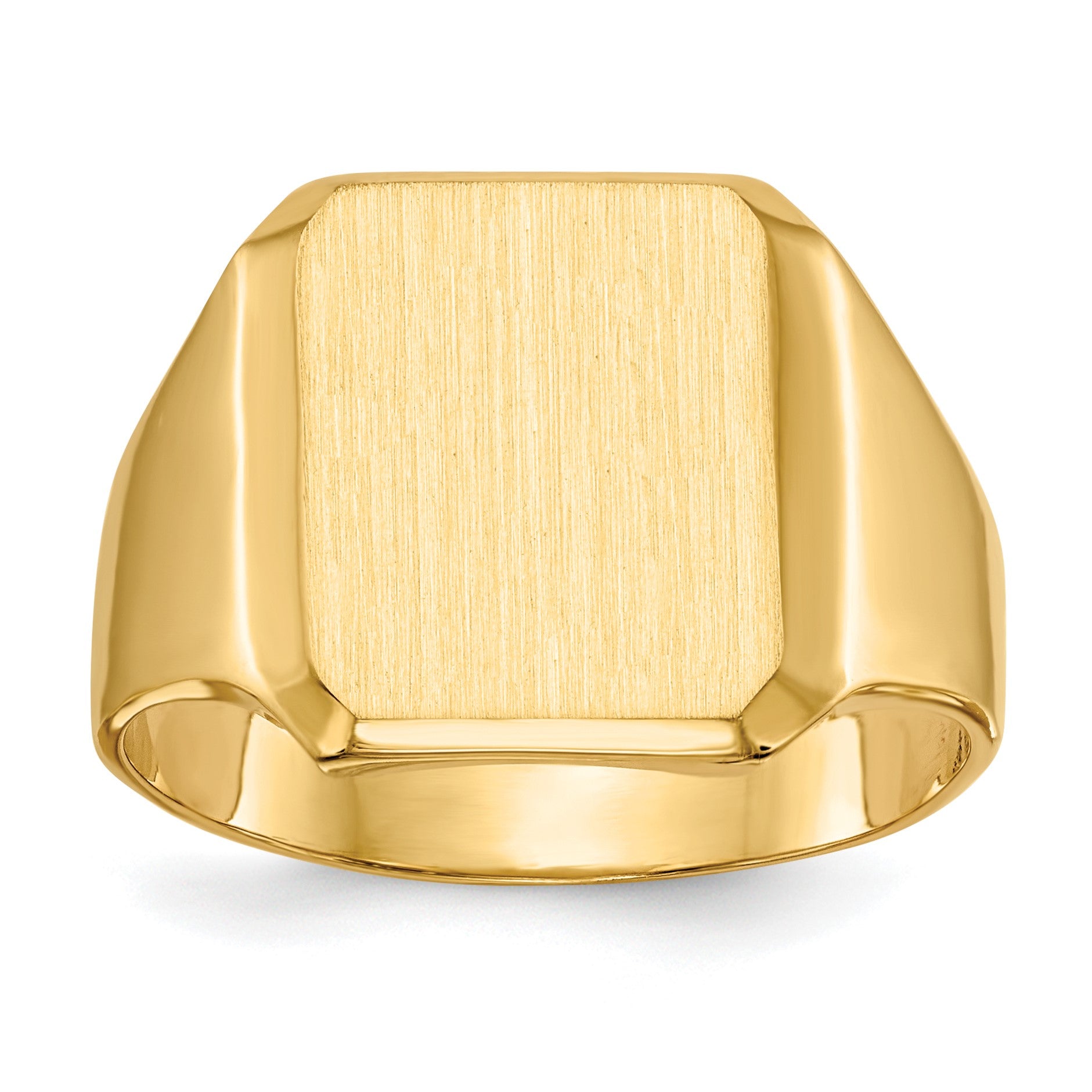 14k 12.5x15.0mm Octagon Closed Back Mens Signet Ring
