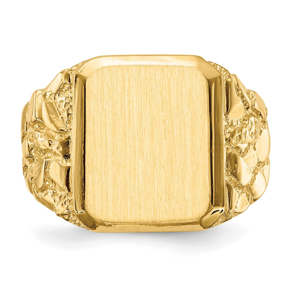 14k 14.0 x 13.0mm Open Back Men's Signet Ring