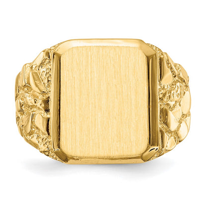 14k 14.0 x 13.0mm Open Back Men's Signet Ring