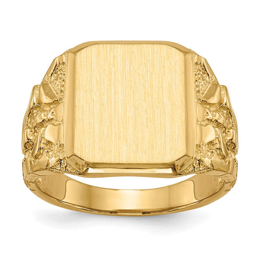 14k 14.0 x 13.0mm Open Back Men's Signet Ring