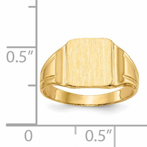 14k 7.5x9mmRectangular Closed Back Signet Ring
