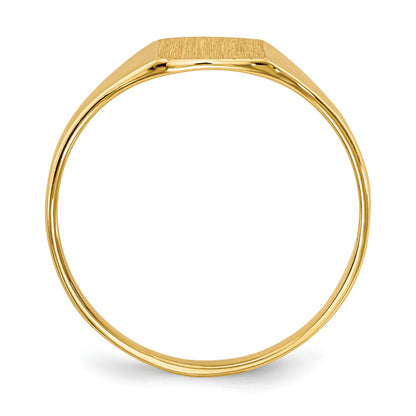 14k 6.5x7.0mm Square Closed Back Signet Ring