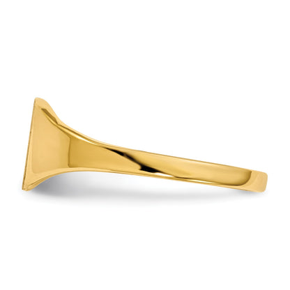 14k 6.5x7.0mm Square Closed Back Signet Ring