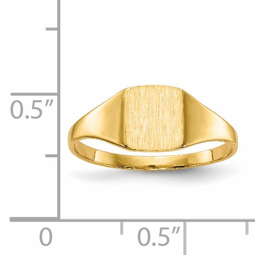 14k 6.5x7.0mm Square Closed Back Signet Ring