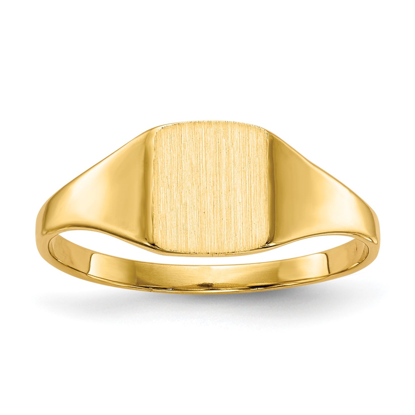 14k 6.5x7.0mm Square Closed Back Signet Ring