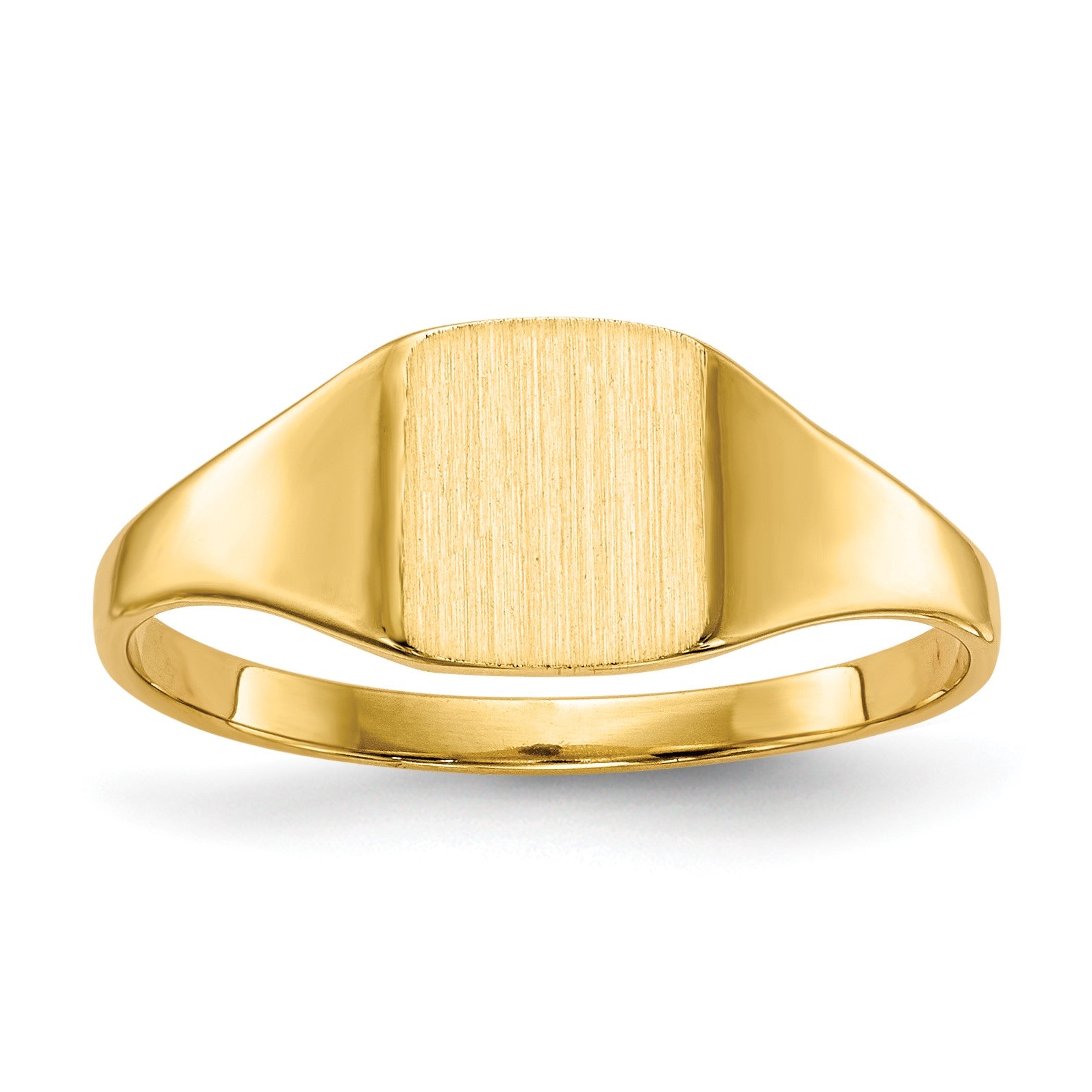 14k 6.5x7.0mm Square Closed Back Signet Ring