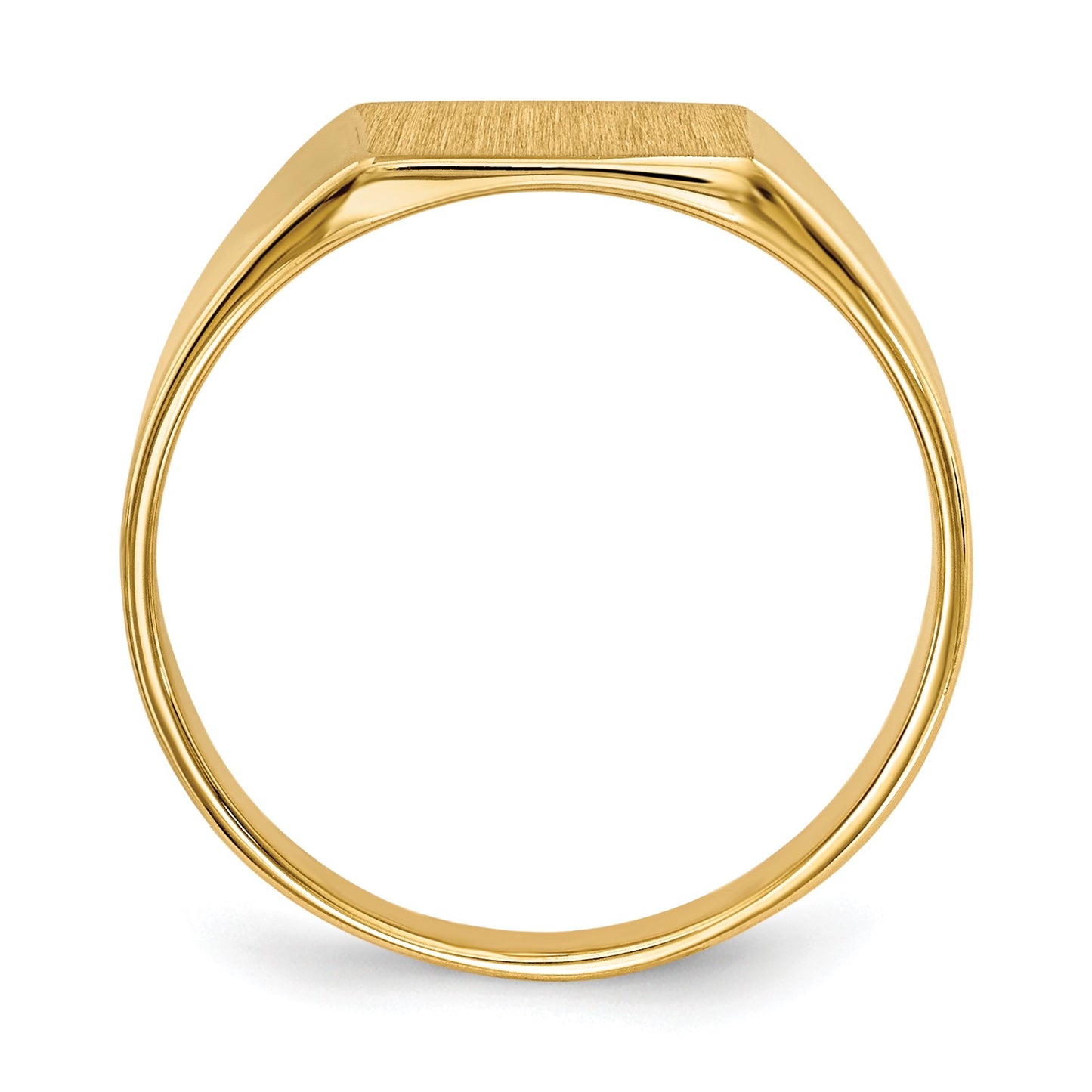 14k 8.5x7.0mm Rectangle Closed Back Signet Ring