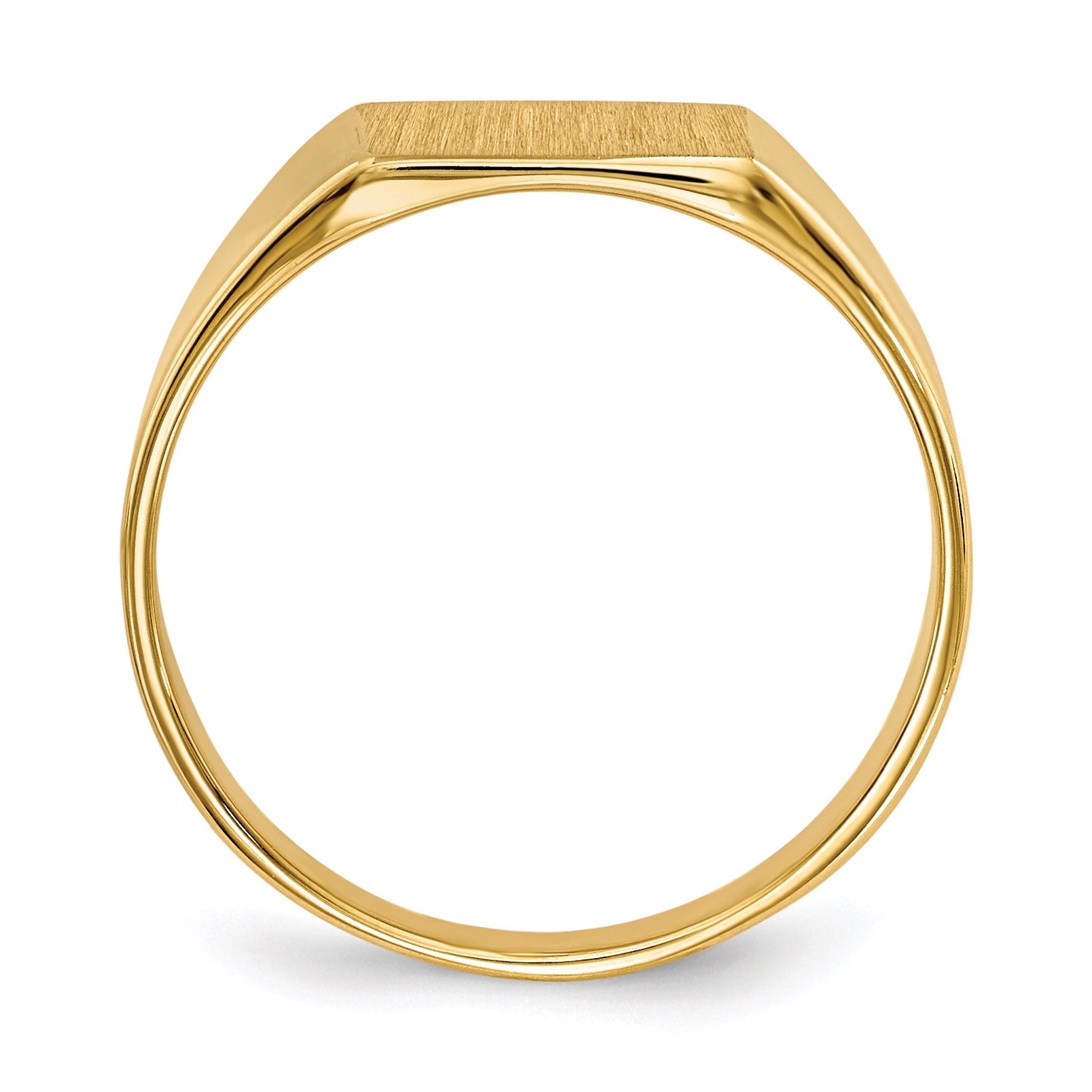14k 8.5x7.0mm Rectangle Closed Back Signet Ring