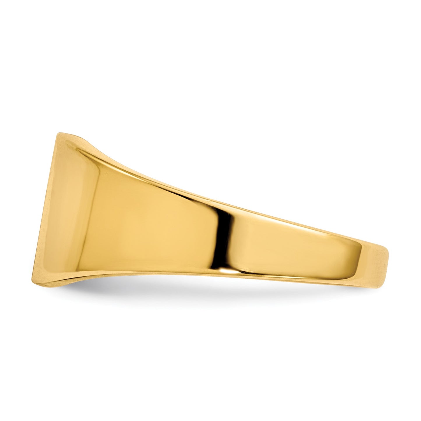14k 8.5x7.0mm Rectangle Closed Back Signet Ring