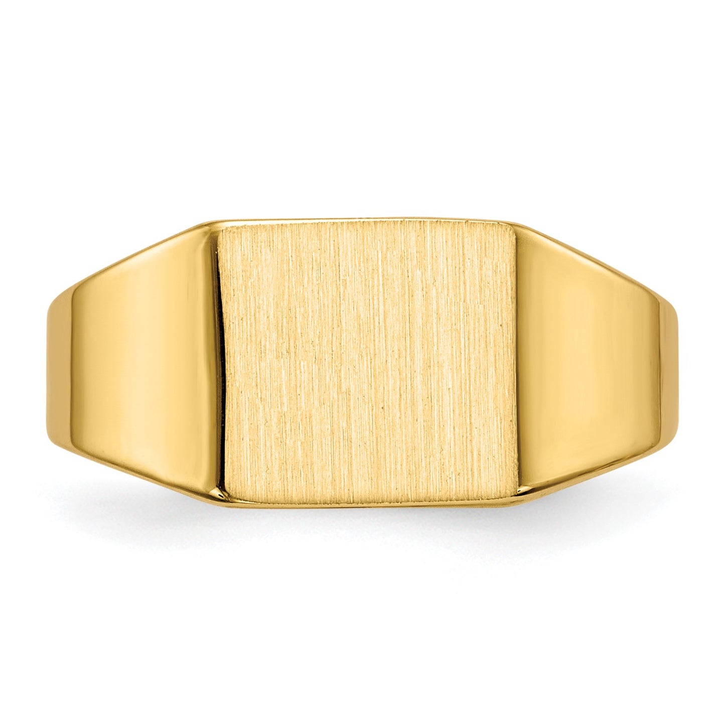 14k 8.5x7.0mm Rectangle Closed Back Signet Ring