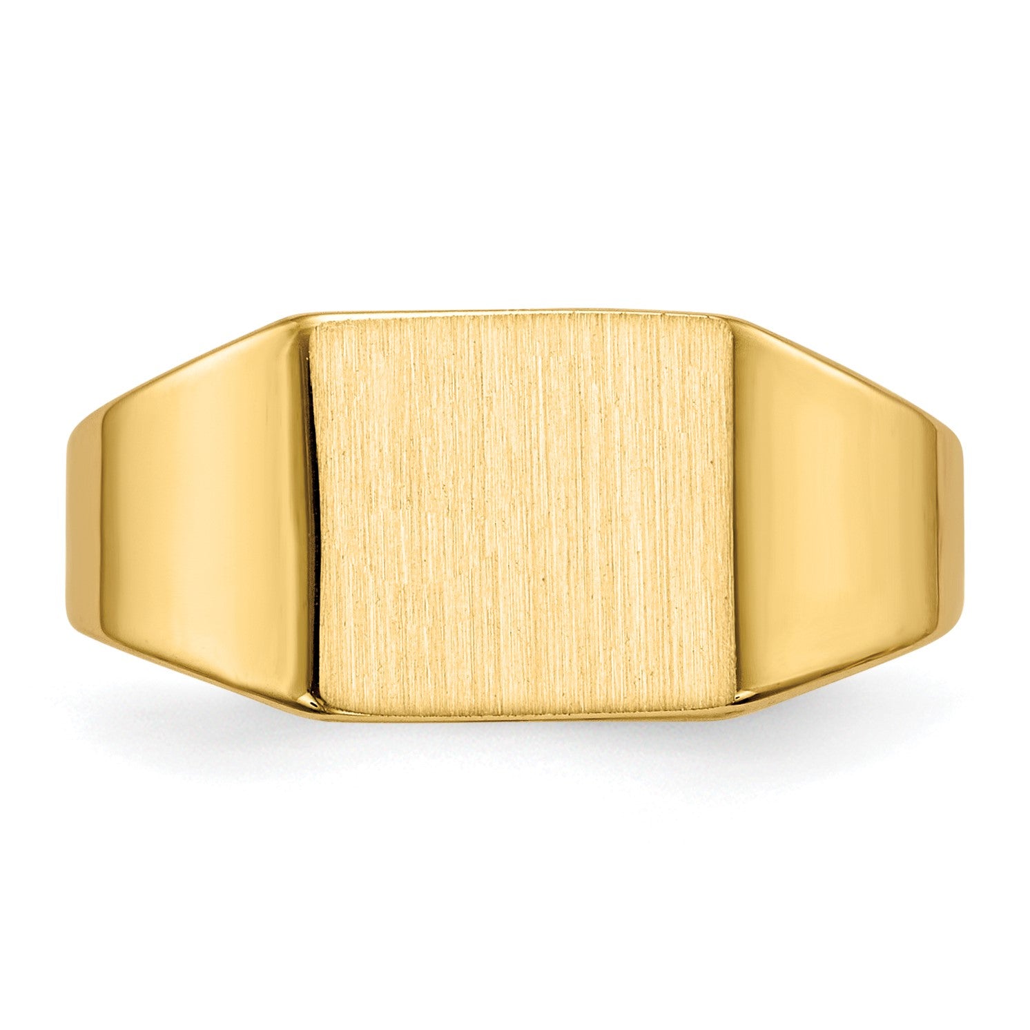 14k 8.5x7.0mm Rectangle Closed Back Signet Ring