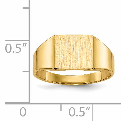 14k 8.5x7.0mm Rectangle Closed Back Signet Ring