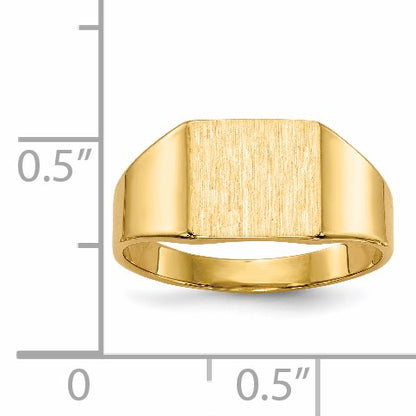 14k 8.5x7.0mm Rectangle Closed Back Signet Ring