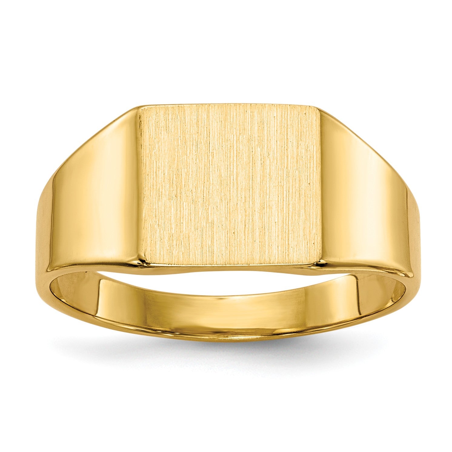 14k 8.5x7.0mm Rectangle Closed Back Signet Ring