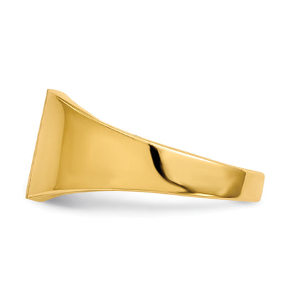 14k 8.5x9.0mm Square Closed Back Signet Ring